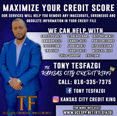 Maximize your credit with my services.