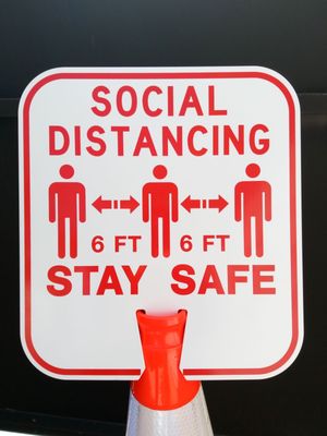 Custom social distancing sign