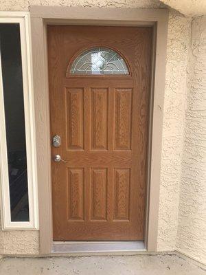 New fiberglass door.