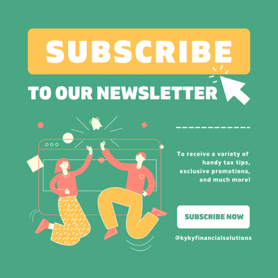 [ SIGN UP FOR KYKYTAX'S NEWSLETTER RIGHT NOW ]

 Click here: https://signup.resourcesforclients.com/?u=CsL5eljSlMlU