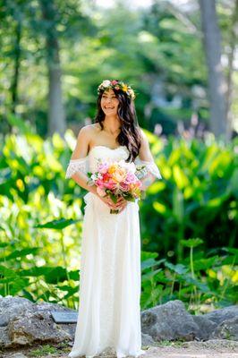 My floral crown and bouquet! Photo by Brio Photography.