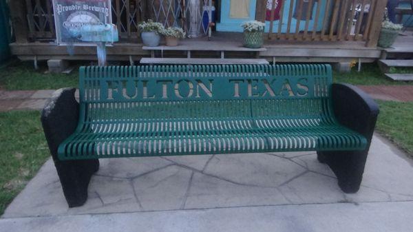 Bench on pier at Fulton Beach.