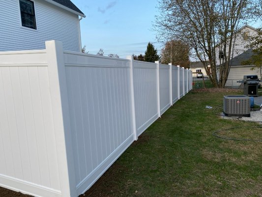 Vynal fence installation job