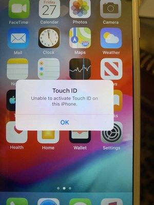 NO TOUCH ID!! ONE OF MANY PHONES SOLD BY THIS PLACE THAT WERE NEVER CHECK OR REPAIRED RIGHT!