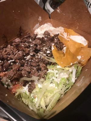 Carne asada taco bowl