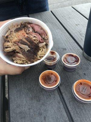 1 lb pulled pork with bbq sauces! One of my favorites!