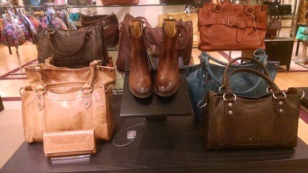 The Frye collection. Cute ropers and nice bags in supple leathers.