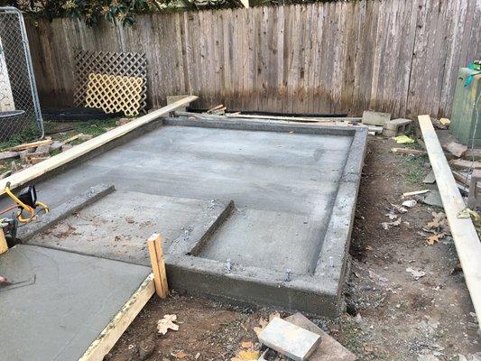 Concrete pad for storage