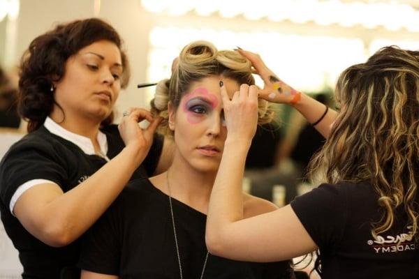 Hair & Makeup Students in Action