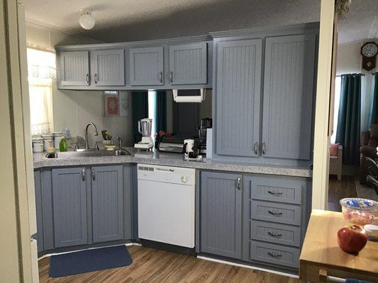 Kitchen after cabinet  and countertop resurfacing