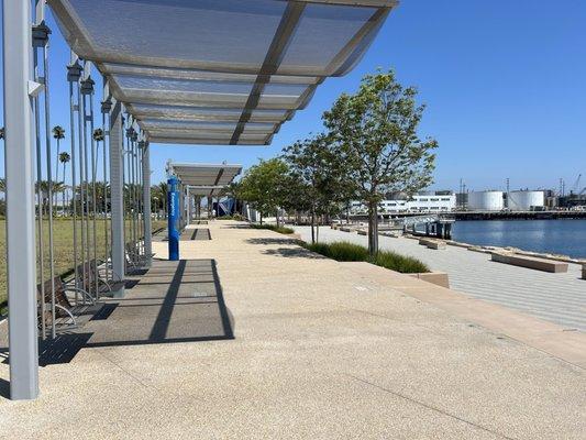 Swinging Benches facing harbor