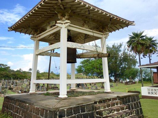 Sacred bell in front of the Buddhist temple