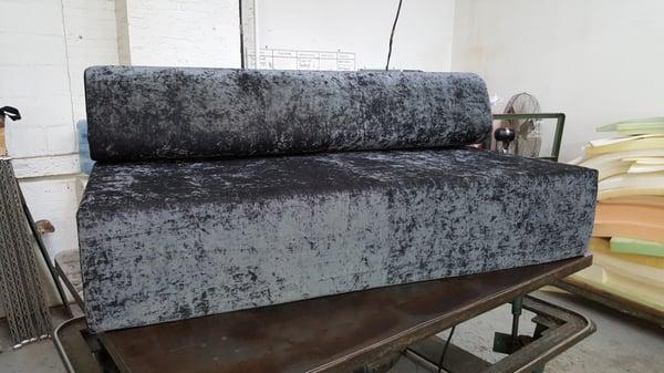 Our Giselle Sofa Bed in Crushed Velvet.