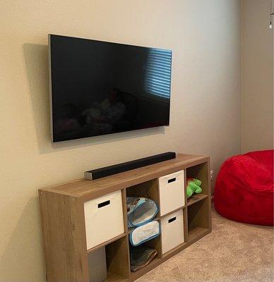 Tv mounted in loft