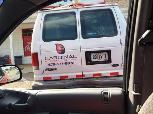 Cardinal Plumbing sitting in the ONLY handicap parking space