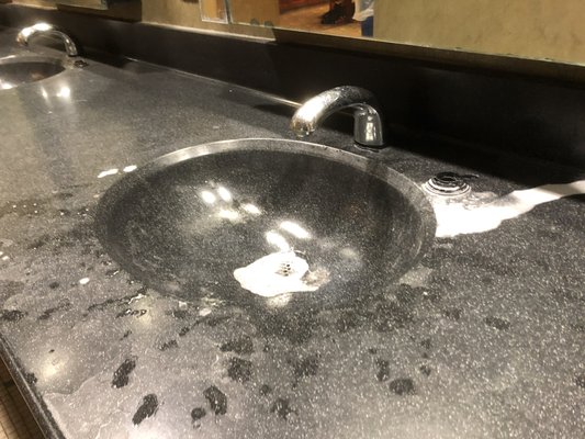 Five outta Seven sinks are broken.