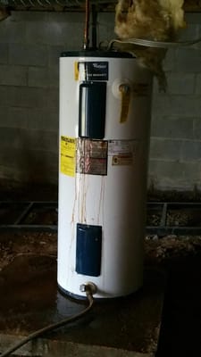 Leaking water heater in crawl space