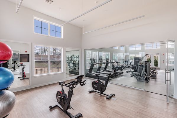 Yoga and spin studio at Glen Oaks Apartments in Wall Township, NJ.