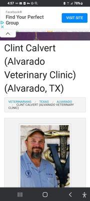 Top Notch Vet and truly cares ! Dr. Client Calvert Alvarado Veterinary Clinic