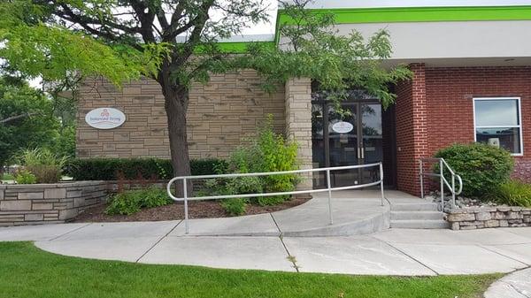 The entrance to our studio. We are handicap accessible and have ample parking along the side of the building.