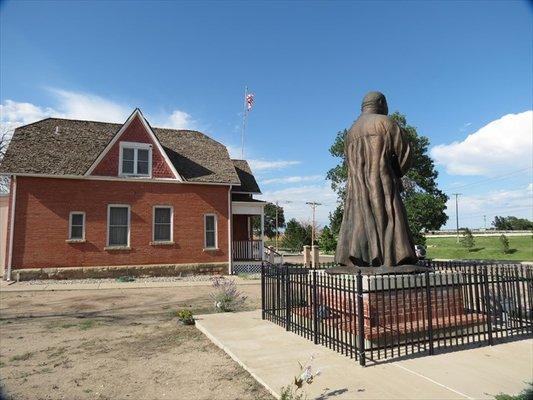 Martin Luther King Jr. and Emmett Till Statue next to Lincoln Orphanage.