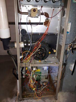 CUSTOMER furnace being repaired