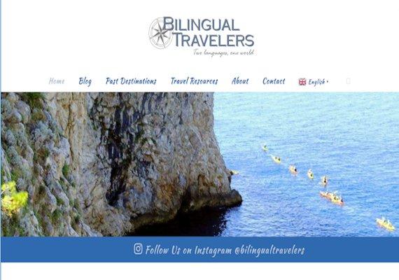 WordPress site for bilingual couple's travel blog.