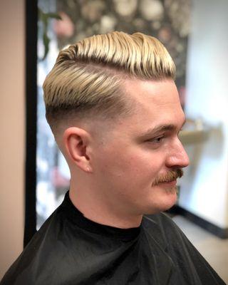 Craft Haircut: Mid-fade, parted, color blending, and texture