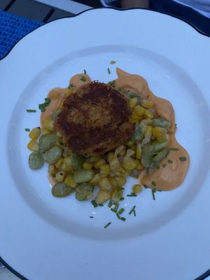 Smoked crab cake