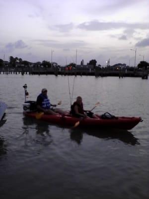 Father and son headed out early morning for the trout and red fish.