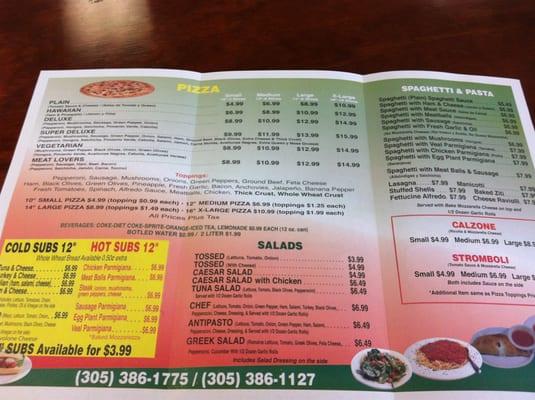 Only half of the wide selection or Miami pizza kitchen!! Its great food and cheap too!