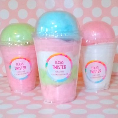 Cotton candy cups with a dome lid. Mix and match our amazing flavors. Perfect for party favors, promos and gifts!