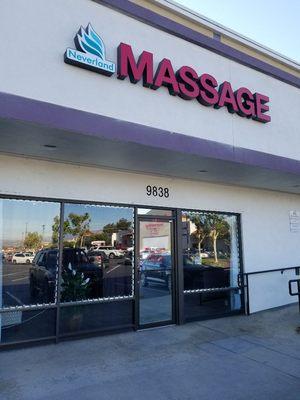 Neverland Massage Store Front