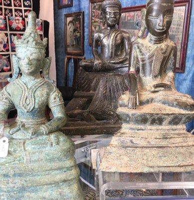 Antique Buddhas from Laos and Cambodia.