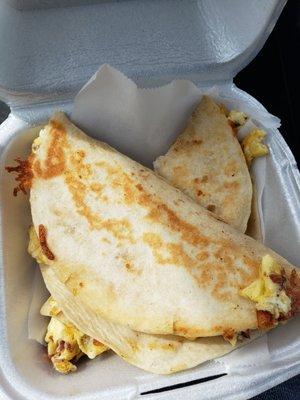 Delicious, HEFTY breakfast tacos.