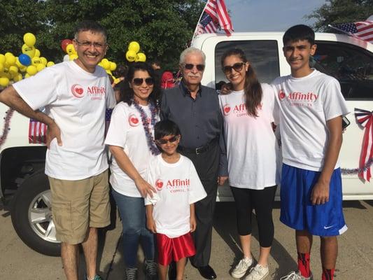 Dr. Kazi and her family at the 2015 Coppell 4th of July Parade.