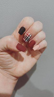 Coffin nails with design.