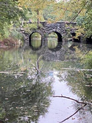 The Beautiful 5 Arch Stone Agassiz Bridge crosses the Muddy River & is minutes from Fenway Park @ Fenway Victory Gardens in Boston