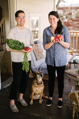 We love local food. So does our dog, Frank.