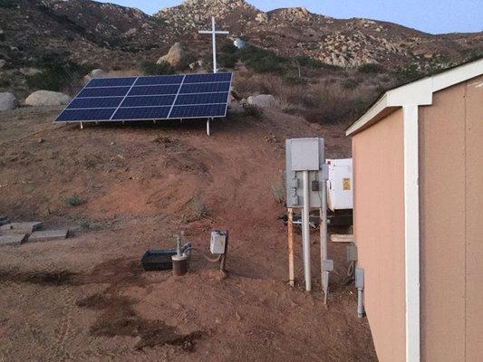 Off grid solar system in Dulzura CA.