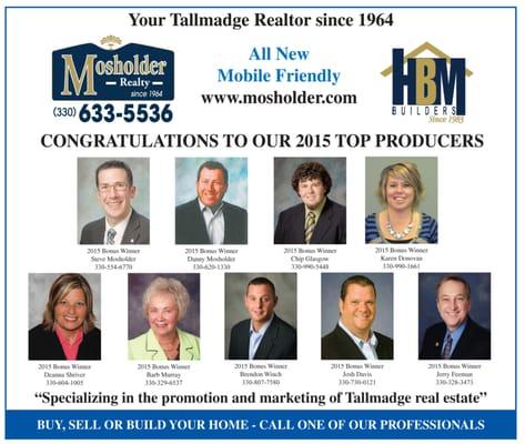 Congratulations to our "Top Producers of 2015!"