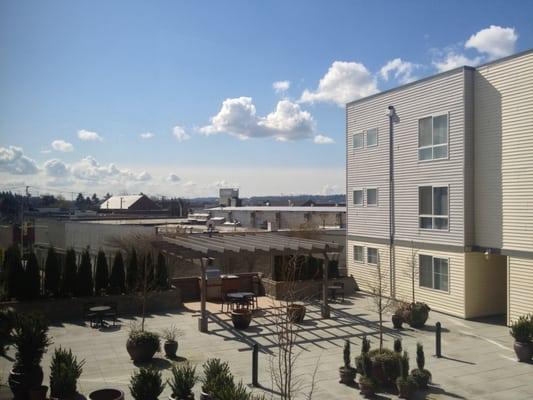 View from 2nd floor apt (actually 3 stories up) over the courtyard