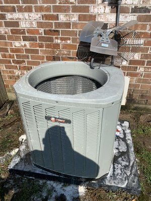 Cleaning a Trane condenser