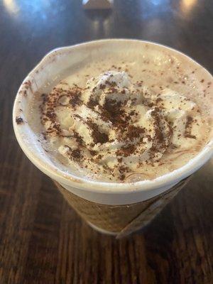 Hot chocolate from a vendor