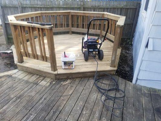 Deck cleaning, paint and staining