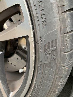 Rim damage before repair