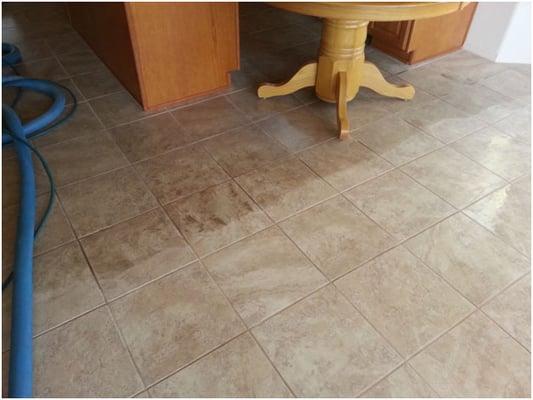 Tile and grout  cleaning Tucson AZ before and after