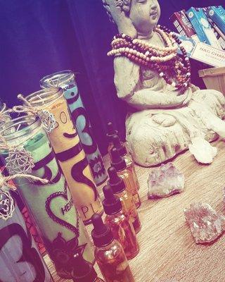 Chakra candles & oils from our spiritual shop