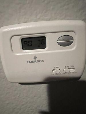 Thermostat reading 90 degrees