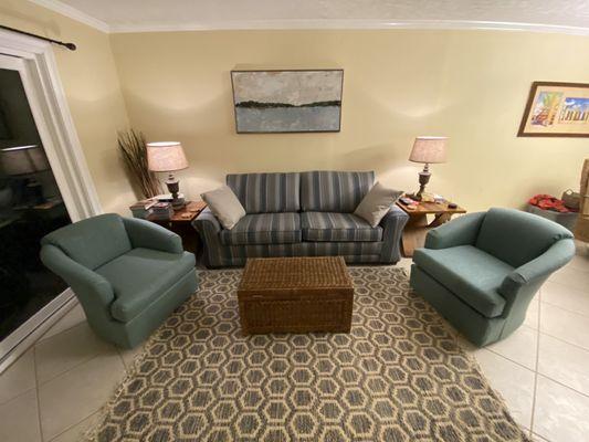 Couch and chairs from Kings Furniture.